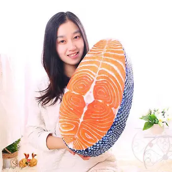 Lavabil Amuzant Simulare Gustos Pește Somon Sushi Perna Decor Acasă