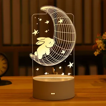 Dragoste 3D Lampa Acrilice LED Noapte Lumina de Ziua Îndrăgostiților Cadou de Petrecerea de Nunta de Decorare Ziua de nastere Decoratiuni Partid Iepure de Paște Decor