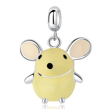 Real Argint 925 Minunat Mouse-ul Margele Rat Pandantiv Charm se Potrivesc Pan Bratari & Brățări Pentru Fata DIY Cadou Bijuterii