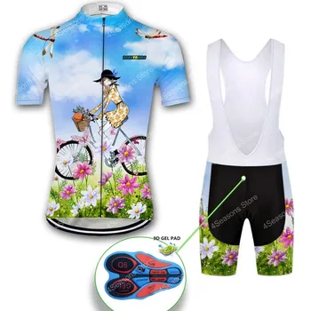 Vara Femeile Biciclete MTB Îmbrăcăminte Echipă profesionistă de Ciclism Jersey Set de Curse Sport Biciclete Îmbrăcăminte uniforme Roupa Ciclismo Mujer
