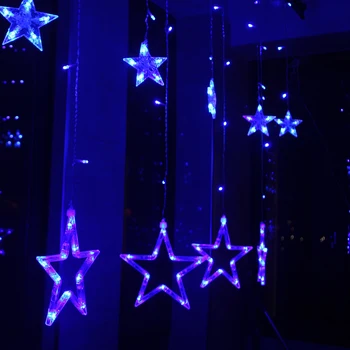 2,5 M Zână Craciun Lumini LED Star Șir Lampa Perdea de Lumină Ghirlanda Fereastra de Interior, Decorare Pom de Halloween Nunta Lumină